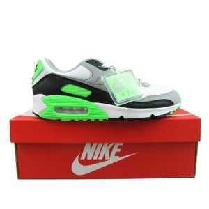 Nike Air Max 90 Athletic Shoes Gray Lime Green
